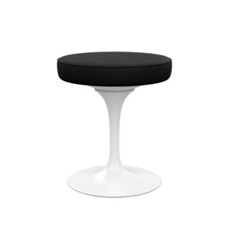Saarinentulip chair - krukje - draaibaar - basis wit - bekleding in stof tonus 128 black