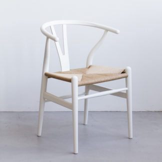 Wishbone chairwishbone chair - ch24 - beuk sof white - zitting papierkoord naturel