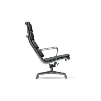 Soft Pad EA222Soft Pad Chair EA 222 - fauteuil - onderstel verchroomd - bekleding leder zwart