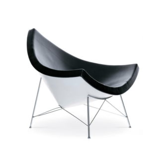 Coconut chairCoconut Chair - zwart leder 66 nero - witte schaal