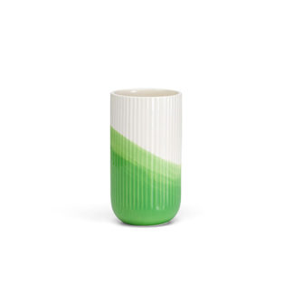 Herringbone VaseHerringbone Vase, geribbeld, groen