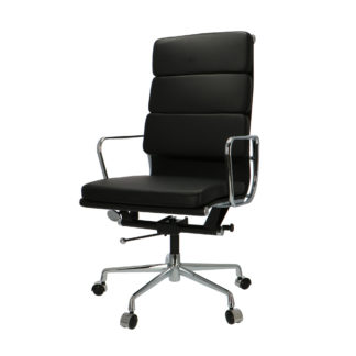 Soft Pad Chair EA 219Soft Pad Chair EA 219, gepolijst, leder, zwart, zachte wielen voor harde grond