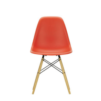 DSWEames Plastic Side Chair DSW, Esdoorn, goud, poppy roodLEVERTIJD: 8 weken