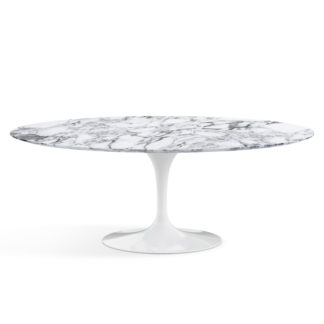 The Saarinen Collectionsaarinen - tafel - top in arabescato marmer en witte voetLEVERTIJD: 10 weken