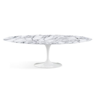 The Saarinen Collectionsaarinen - tafel - top in arabescato marmer en witte voetLEVERTIJD: 10 weken