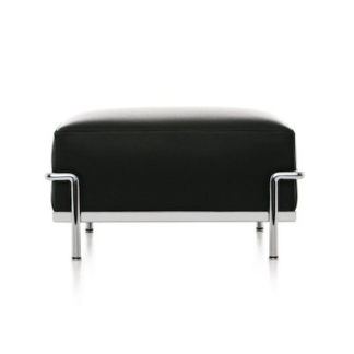 LC2LC2 - rectangular ottoman - polyester padded cushion - chrome frame - black lcx leatherLEVERTIJD: 10 weken