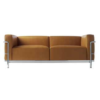 LC3LC3 - 2-seater sofa - polyester padded cushions - chrome frame - black lcx leatherLEVERTIJD: 10 weken