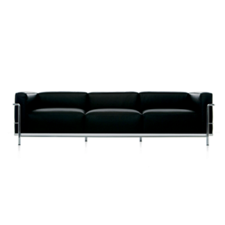 LC3LC3 - 3-seater sofa - polyester padded cushions - chrome frame - black lcx leatherLEVERTIJD: 10 weken