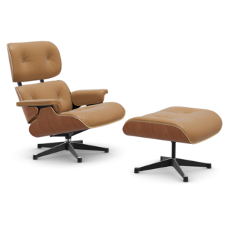 Eames Lounge Chair & Ottoman XLVitra, Lounge Chair & Ottoman - Amerikaans kersen - leder natural caramelLEVERTIJD: 3 werkdagen